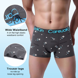 Calzoncillos bóxer de poliéster de punto transpirable para hombre Careuokin, ropa interior fresca suave y cómoda, estampado ajustado Sexy, buen precio barato - Product Image 2