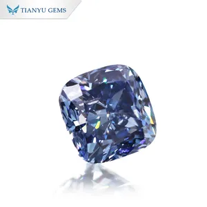 Tianyu Gems certificado IGI, diamantes de laboratorio de color suelto HPHT 1ct, cojín cortado, diamantes azules