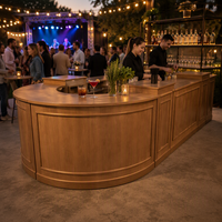 Comptoir de bar circulaire moderne en bois massif personnalisable pour événements, mariages, fêtes et location, table de bar extérieure et armoire de bar