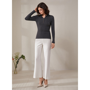 Suéter de algodón personalizado para el logotipo de la moda OEM suéter de las mujeres de otoño ropa de mujer Jersey de punto de ganchillo camisa - Product Image 4