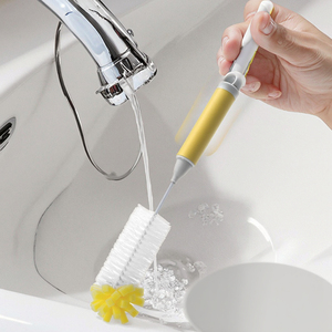 Masthome cung cấp chuyên nghiệp grey & phong cách màu vàng chai làm sạch bàn chải PP nhựa xử lý bé chai bàn chải với miếng bọt biển đầu - Product Image 4