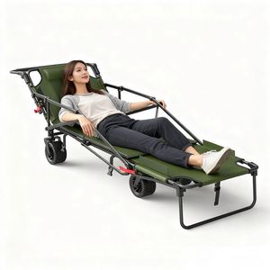 Carrito de Comedor Familiar para Camping, Reclinable, Expandible, Verde y Negro, para Pesca, Descanso, Exteriores, Patio, Uso Doméstico - Product Image 1