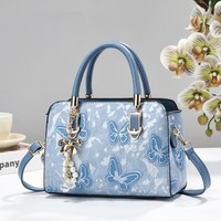 Sac à bandoulière carré imperméable en PU style Mori Girl avec dentelle, chaîne papillon et fermeture éclair, sangle unique