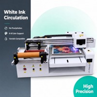Imprimante jet d'encre UV 6060 combo rouleau-à-roule et à plat CMYK avec encre blanche pour prestataire de services d'impression et production de petites séries personnalisées