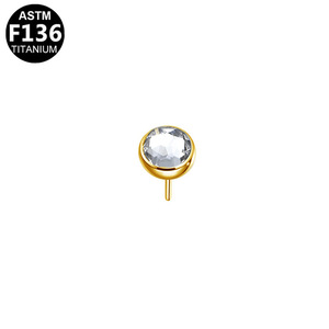 Clous de lèvre en titane avec sertissage en forme de boule de cristal pour accessoires de piercing - Product Image 4