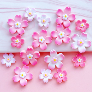 Sakura Cherry Blossom DIY Accessories Japanese Style Resin Flower Charms Dripping Oil Technique Phone Case Fridge Charger Craft