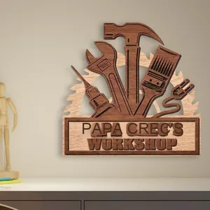 Nhà máy bán buôn sản phẩm gỗ hội thảo & nhà công cụ phòng signage cho cha của món quà ngày thủ công mỹ nghệ gỗ & tường dấu hiệu - Product Image 2