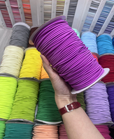 Cordon élastique rond en polyester et latex importé, personnalisé, 2 mm, 3 mm, plusieurs couleurs en stock, vente en gros usine