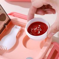 Boîte à lunch en acier inoxydable 700ML pour enfants 2 Boîte à lunch rectangulaire compartimentée pour enfants Boîte à bento durable pour enfants