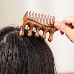 Custom Logo Sandalwood Massage <strong>Comb</strong> with Thick and Fine Teeth Scalp Massage <strong>Comb</strong> <strong>Hair</strong> Straightener <strong>Comb</strong> for Scalp Daily Grooming - Product Image 6