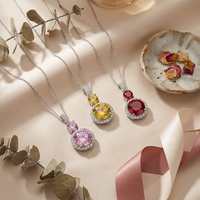 Collier pendentif rond de luxe ZG avec halo de zircon cubique, chaîne à maillons, bijoux élégants pour femmes