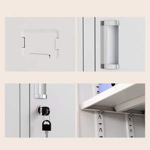 ארון בגדים מודולרי מפלדה, בעל 2 דלתות, קיבולת גדולה, לאחסון בגדים, מתאים לחדר שינה, דירה או מלון, סיטונאי מהמפעל - Product Image 5