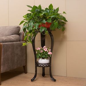 Soporte de flores de estilo europeo de doble nivel para plantas de interior, para sala de estar, balcón, plantas en maceta - Product Image 3