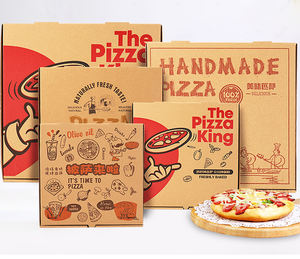 Golden Ocean Venta al por mayor Logotipo personalizado Impresión Blanco Corrugado Pizza Embalaje Cajas de cartón de papel para entrega de alimentos - Product Image 1