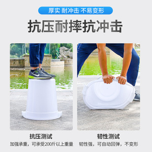 Seau en plastique épaissi avec couvercle, grande capacité, qualité alimentaire, réservoir d'eau rond pour usage domestique - Product Image 5