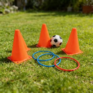 Ensemble de jeu de lancer d'anneaux en plastique, seaux d'obstacles pour l'entraînement sportif, activités de football et de basketball, jouets d'extérieur - Product Image 1