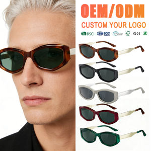 Lunettes <span class=keywords><strong>de</strong></span> soleil hexagonales tendance en acétate avec pont métallique or/argent, logo <span class=keywords><strong>de</strong></span> marque personnalisé, monture rétro petite, OEM ODM, directement <span class=keywords><strong>de</strong></span> l'usine - Product Image 1