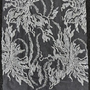 <span class=keywords><strong>Tissu</strong></span> en dentelle de tulle blanc GCW-QUVB120736, lourd, perlé, à sequins, broderie abstraite <span class=keywords><strong>fluide</strong></span> et cordonnée, pour studio de couture de créateur - Product Image 6