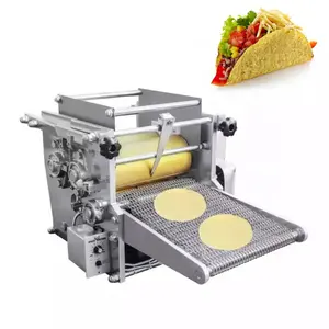 Prensa comercial totalmente automática para tortilhas, máquina comercial de fazer tortilhas de farinha de milho e taro mexicanas