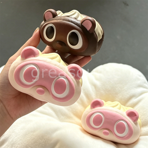 Mini-gâteau Kawaii en forme de dessin animé, petit pain à la crème à rebond lent, modèle mignon pour la décoration de pâtisserie, de table, de vitrine de boulangerie, de café, chat et ours doux et moelleux, amusant - Product Image 1