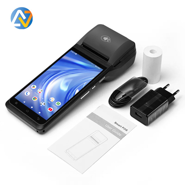 NB55 Handheld 4G NFC GMS Android 13 Mobile POS Terminal System Machine With Printer 2D Barcode Scanner for Sale Cash Register