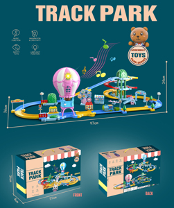 Tàu Điện Tự Làm Lắp Ráp Không Khí Nóng Bóng Phim Hoạt Hình Đồ Chơi Trẻ Em Pin Hoạt Động Nhựa Tương Tác <span class=keywords><strong>Train</strong></span> Theo Dõi Với Ánh Sáng - Product Image 6