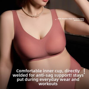 <span class=keywords><strong>Lencería</strong></span> de talla grande para <span class=keywords><strong>chicas</strong></span> con curvas, con alas laterales altas, gel suave, sin costuras e invisible bajo la ropa, sujetador ultra suave para mujer - Product Image 5