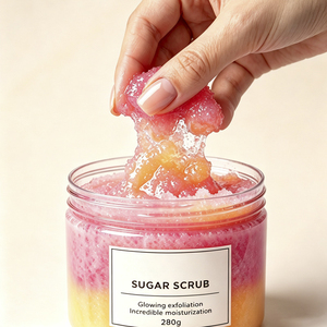 Gommage corporel exfoliant hydratant aux fruits bicolore OEM, nettoyant doux au sucre - Product Image 1