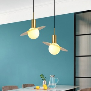 Lámpara Colgante Minimalista de Vidrio Redonda E27 LED Luz Blanca Cálida para Hoteles, Casas de Huéspedes, Dormitorios, Bares, Restaurantes - Product Image 1