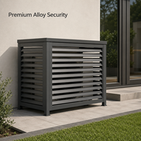 Cache-climatiseur extérieur moderne en aluminium pour villa, protection robuste pour pompe à chaleur en métal