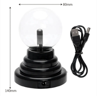 Nouveauté boule de plasma magique lumière LED 3 pouces cadeau de noël verre électrostatique boule d'ions lampe Table veilleuses décoratives