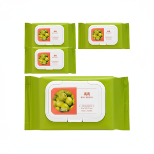 Holika Holika Salviette Detergenti Quotidiane Idratanti all'Olio d'Oliva, 60 Pezzi per Confezione, Confezione da 4, Sconto Speciale, Struccanti, 300g - Product Image 1