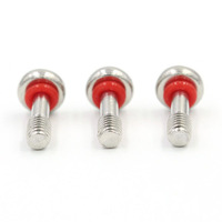 Vis de fixation en acier inoxydable à tête cylindrique, à empreinte cruciforme, à filetage partiel, avec joint d'étanchéité en caoutchouc inclus