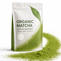 Poudre de Matcha Bio, Ingrédient de Thé Vert pour Boissons, Pâtisseries et Services Alimentaires, Sachet Doypack