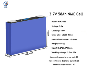 แบตเตอรี่ NMC แบบแท่งปริซึมใหม่เอี่ยม 3.7V 50Ah 58Ah 59Ah 66.2Ah 93Ah 114Ah 117Ah 141Ah 151Ah 218Ah 280Ah เซลล์ลิเธียมไอออน - Product Image 1