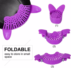 Clip résistant à la chaleur sur passoire en Silicone pliable cuisine passoire à aliments snap n souche passoire clip sur passoire en silicone - Product Image 3