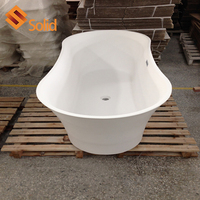 Baignoire de salle de bain au design exquis, pierre artificielle de Surface solide, Art acrylique, baignoire de lavage autoportante