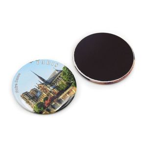 Aimant de réfrigérateur en étain rond, souvenir de la Tour Eiffel de Paris, design personnalisé, haute qualité, prix abordable - Product Image 1