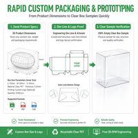 Boîte pliante transparente en plastique personnalisable avec logo pour l'emballage et la présentation de savons, bougies et bijoux, recyclable, fabrication en usine