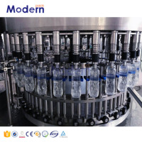 Machine de remplissage automatique d'eau en verre 3-en-1 Noyau PLC à petite échelle pour laver la production d'eau en bouteille de capsulage de remplissage