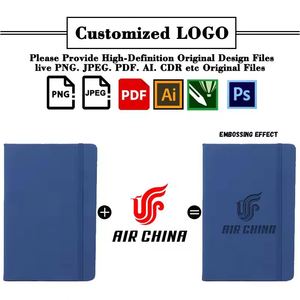 A6 A5 B5 Wholesale Custom Logo Pu Leather Hard Cover Luxury Bandage <b>Journal</b> for Business Notebook - Product Image 2