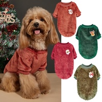 Manteau en velours lavable pour chiens et chats, motif Père Noël, bonhomme de neige, renne, pour animaux de petite et moyenne taille