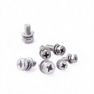 Tornillo de combinación de cabeza hexagonal de acero inoxidable GB9074.13 con resorte y arandela plana, suministro de fábrica - Product Image 1