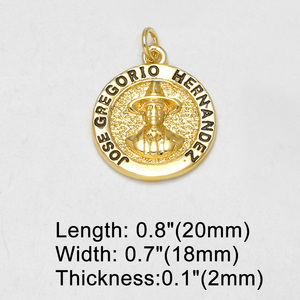 ASJEWELRY Medalla Religiosa Católica de Cobre Chapado en Oro de José <span class=keywords><strong>Gregorio</strong></span> Hernández para Collar, Pulsera, Fabricación de Joyas pdtb977 - Product Image 6