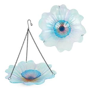 ZY172 mangeoire pour oiseaux sauvages en forme de fleurs, décoration de jardin extérieur, Double couche de verre suspendu, mangeoire pour oiseaux - Product Image 6
