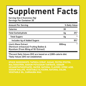 High Potency Lion's Mane Focus Gummies <b>Supplement</b> Promote Clear Thinking Helps Maintain Balance Mood Natural and Powerful Gummie - Product Image 6