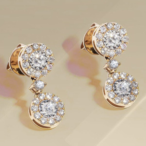 Eleganti orecchini pendenti rotondi da donna, accessori per l'orecchio semplici e alla moda per l'uso quotidiano - Product Image 1