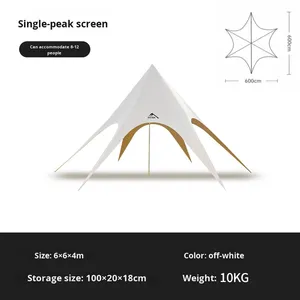 Tente dôme Three Peaks Lotus Cloud Top en tissu Oxford, imperméable >3000 mm, grande tente dôme d'été pour le camping en plein air, Three Peaks Camel Peak - Product Image 4