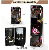 Machine à boissons instantanées YISO Water Treatment à 3 saveurs, distributeur automatique de café avec paiement par pièces et distribution de gobelets