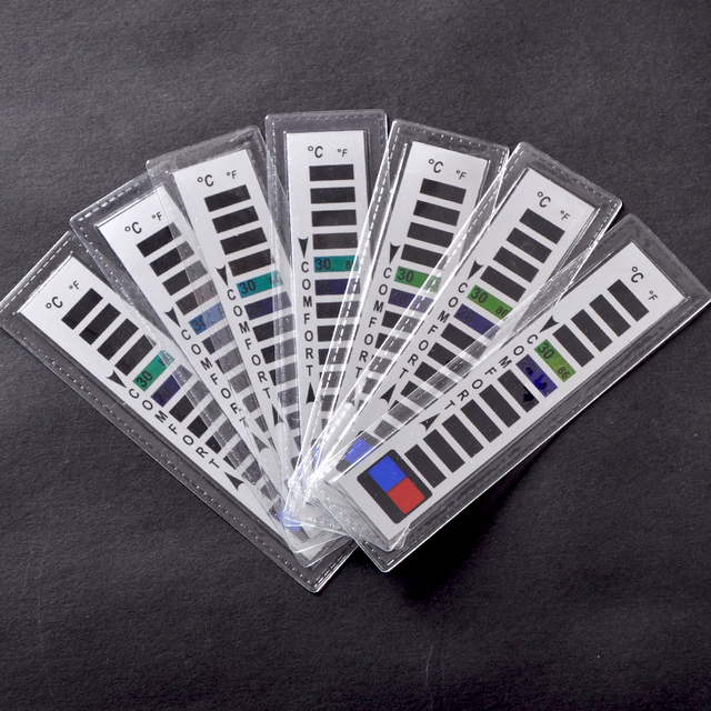 High Quality Temperature Tester Liquid Crystal Thermochromic Lcd Thermometer Strip with Adhesive Sticker